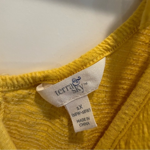Yellow Ruffle Strap Top Size 1X - Picture 5 of 7